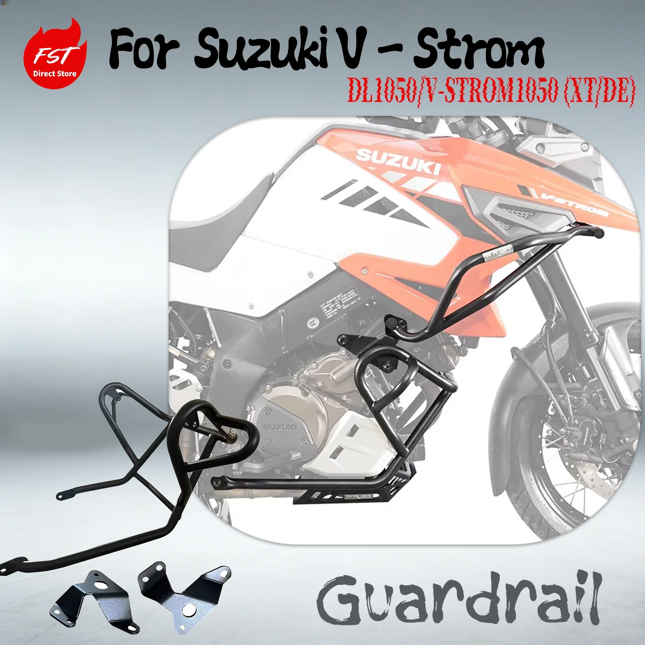 For Su-zu-ki V-Strom DL1050/XT/DE 2020-2026 Upper & Lower Crash Bars Engine Guard Adventure Bumper Protector