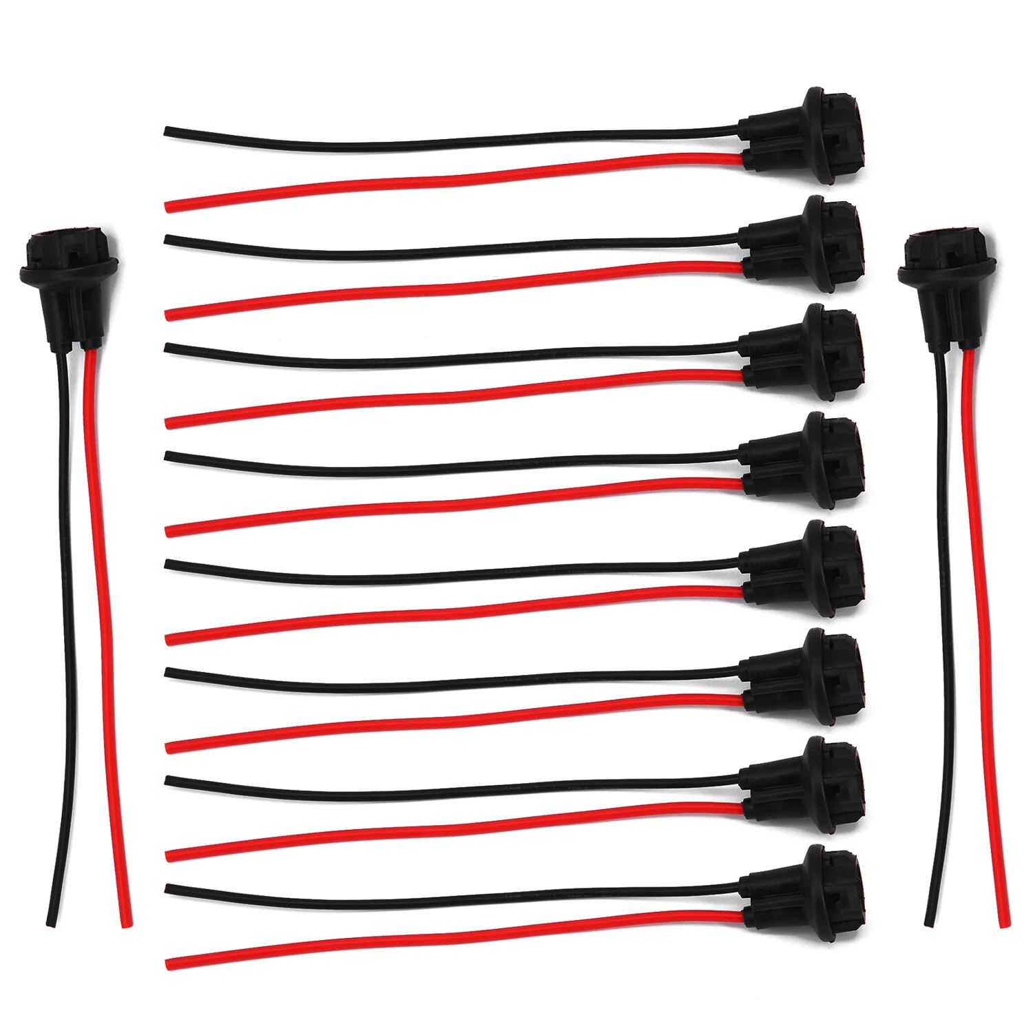 10Pcs DC12V T10 W5W- 168 194 Socket Marker Instrument Lights Holder Connector Wire Bulb Soft Harness Car Wedge Light Bulb Socket