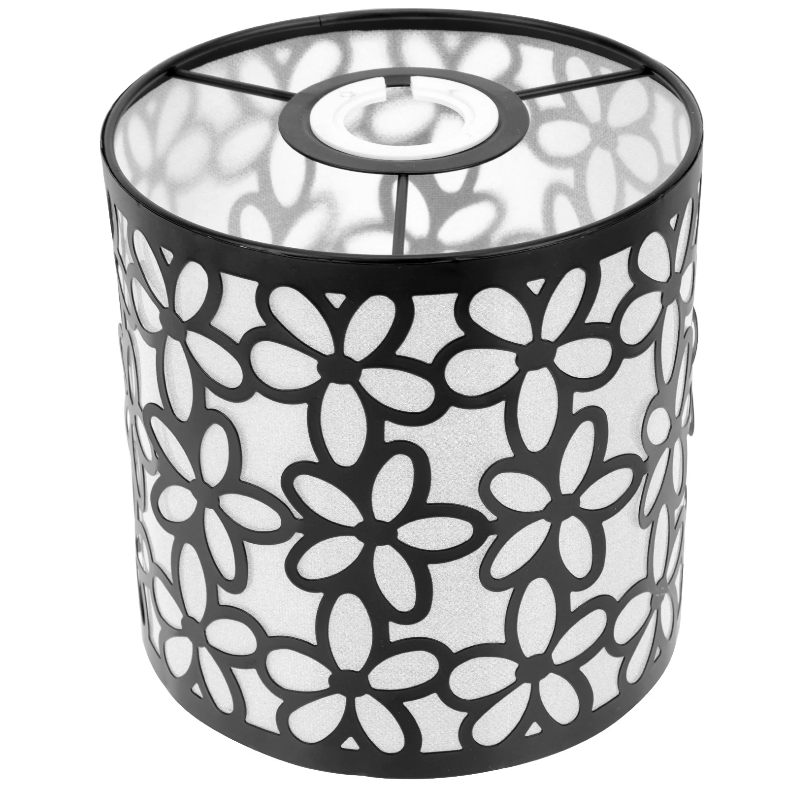 Ferro floral oco abajur design estável quarto candeeiro de mesa capa decorativa oco acessório luz oco abajur redondo