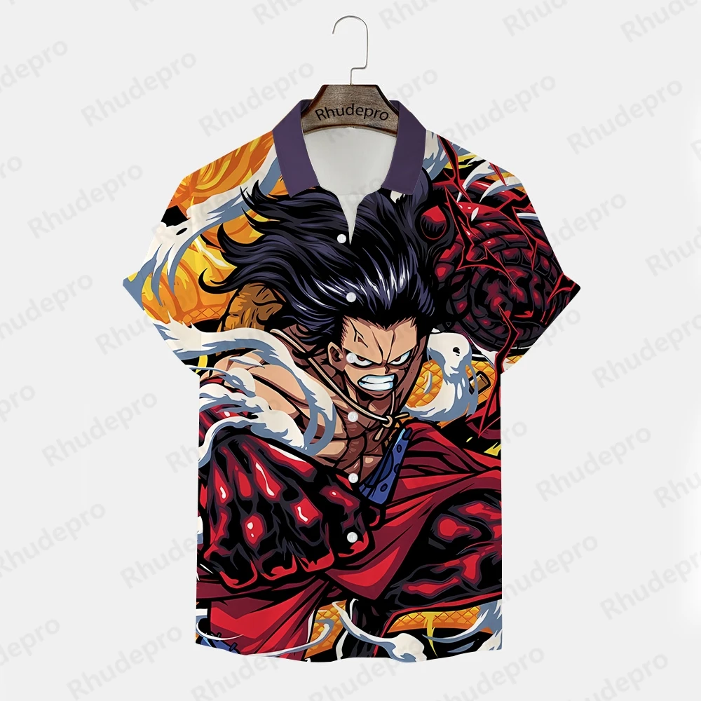 One Piece Monkey D Luffy Men Gift Fashion Shirt Y2k Men's Roronoa Zoro Streetwear Tops New Clothes 2024 Clothing Short Sleeve