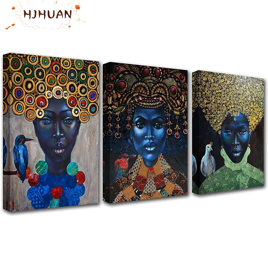 

3pcs graffiti african woman AB Diamond Painting Cross Stitch Kits Full Embroidery Mosaic Art Picture of Rhinestones Decor gift