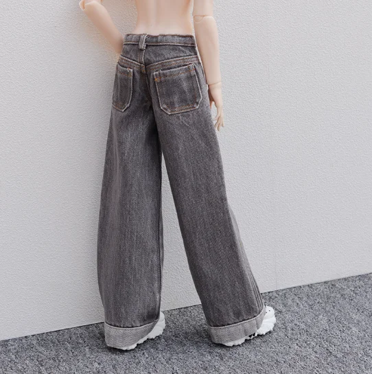 D09-P838 kinderen handgemaakt speelgoed 1/6 1/4 1/3 oom 73 TD85 ID75 oom MDD BJD/SD Poppenkleertjes Wijde pijpen jeans en casual broek 1 stks