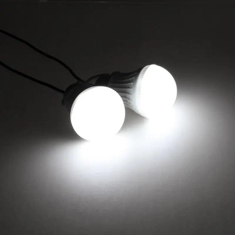 3W Solar Panel Emergency Light Kit, Solar Generator 4 Heads USB Charger Cable with 2 LED Light Bulb for Outdoor Camping image 6