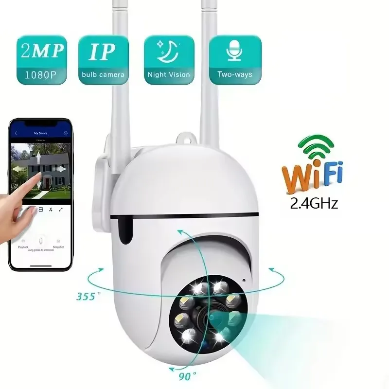 3MP Wifi IP Outdoor Wireless Security Surveillance PTZ Camera 4X Zoom Cameras AI Human Tracking Two-way Audio HD Night Color Cam
