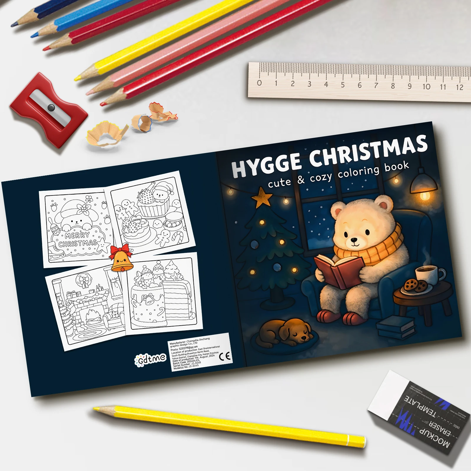  HYGGE CHRISTMAS Cute & Comfy Coloring Book for Adults Cute Drawing Book Perfect Gift for Party and Birthday