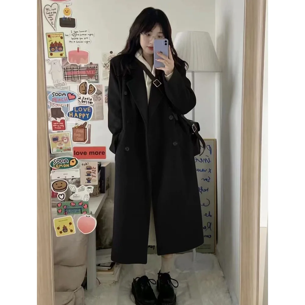 Hepburn's Advanced Korean Coat In Autumn And Winter, The New 2024 Long Double-sided Woolen Coat, FemaleTide.