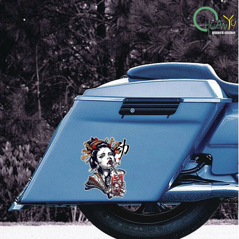 11.7X15CM for Japanese Geisha Car Stickers Caravan Funny Waterproof Decal Motorcycle Trunk Laptop Car Accessoires