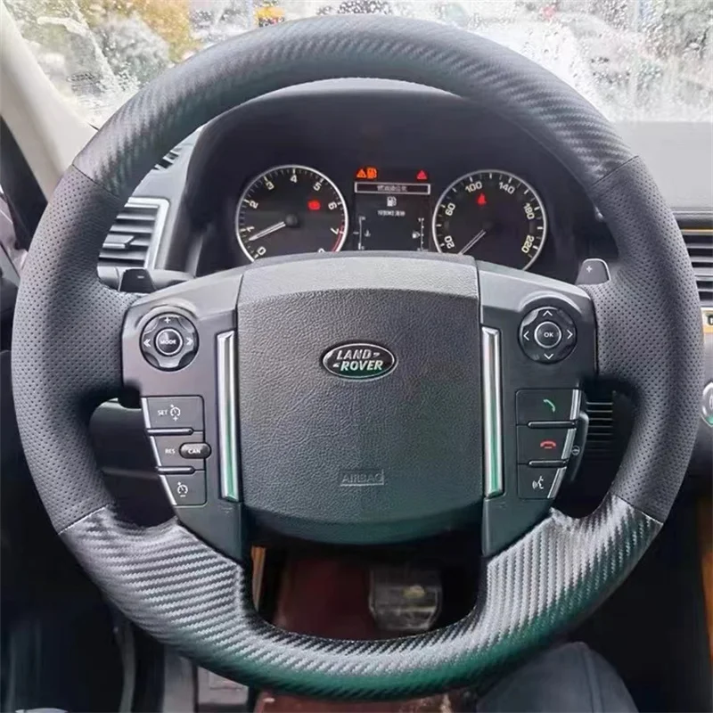 For Land Rover Discovery 4 2010-2016 Hand Stitched White leather interior car Steering Wheel Cover Full coverage Accessory