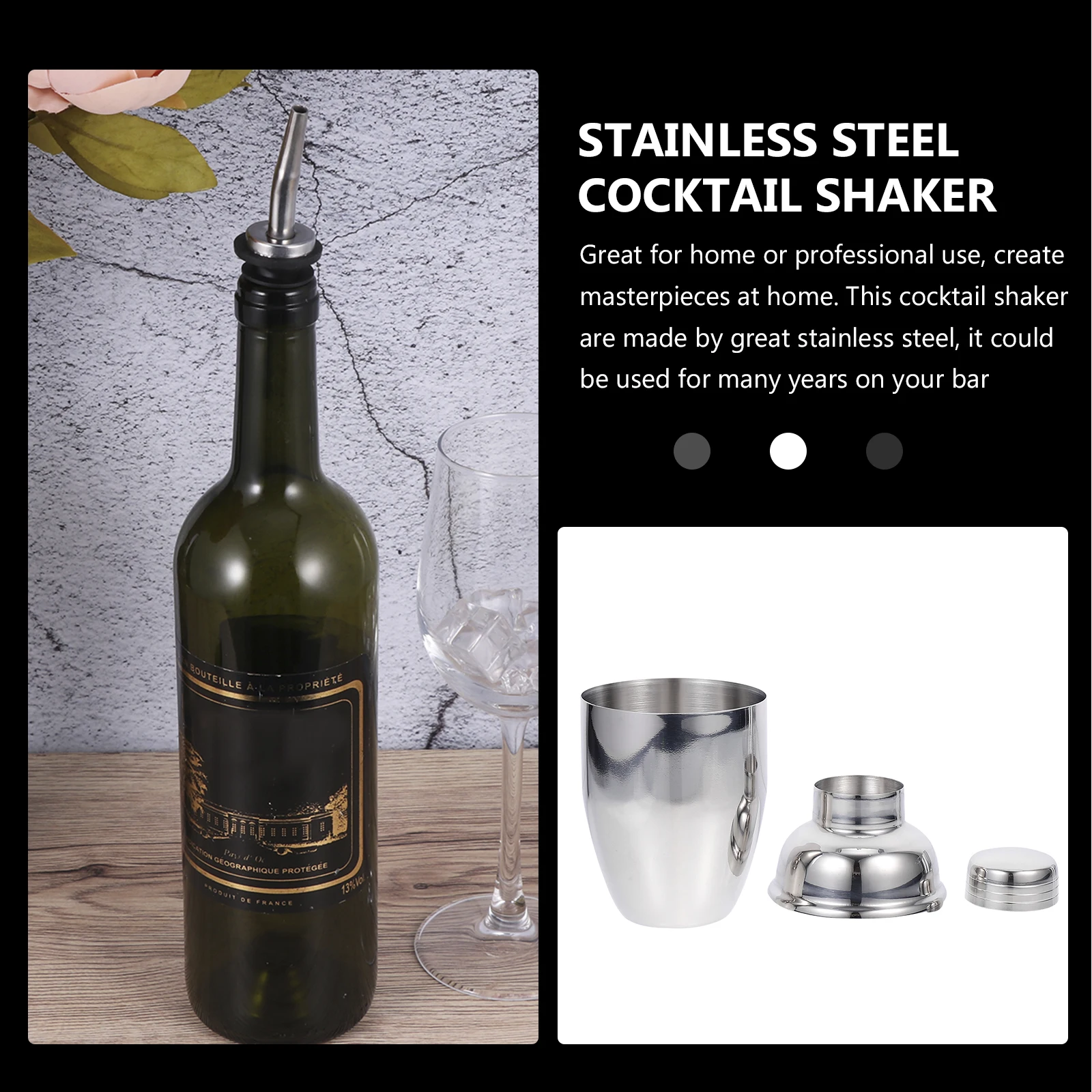 

Stainless Steel Snow Stainless Steel Cocktail Shaker Grams Cup Kitchen Bar Tool for Party Mixed Drinks Beverages Shaker