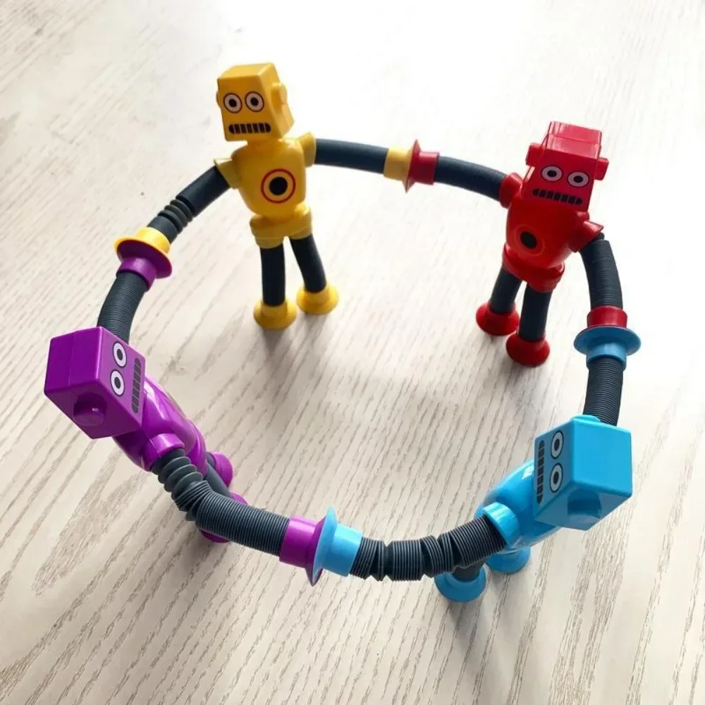 Jouet de Puzzle Robot à Tube Extensible, Nouveauté, Décompression Créative, Dessin Animé, Ventouse Ressorts, Forme Télescopique, Cadeaux pour Enfants