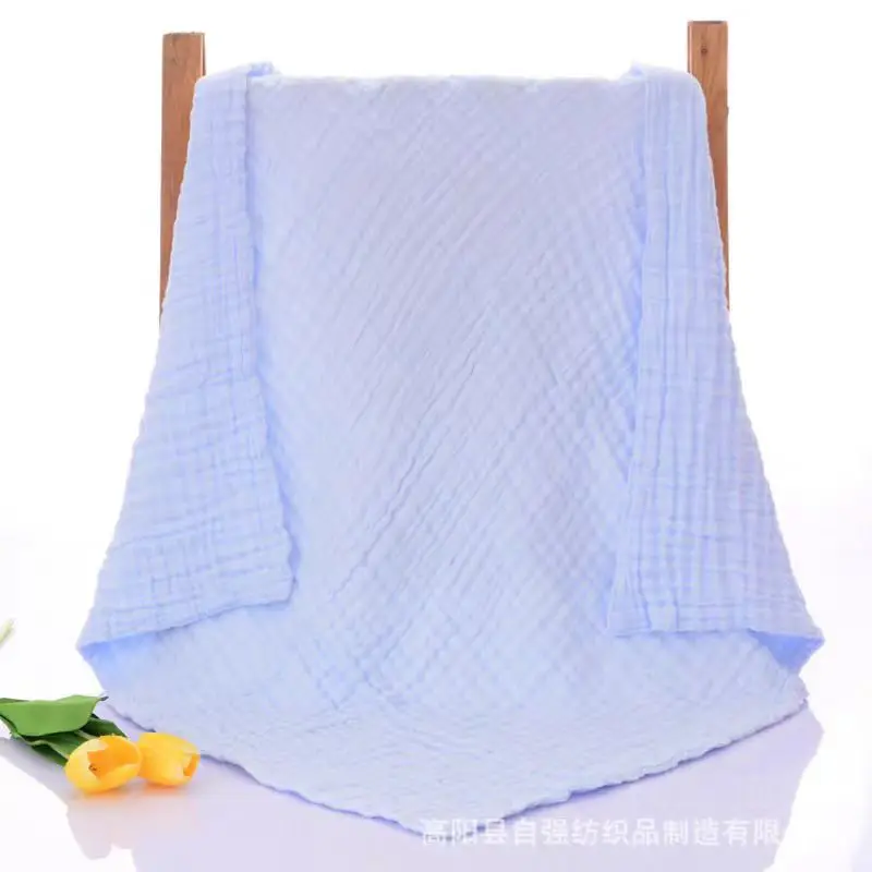 Pure cotton age 2 baby gauze bath towels Newborn cotton super soft absorbent Newborn baby bath towel 105*105cm (6 layers)