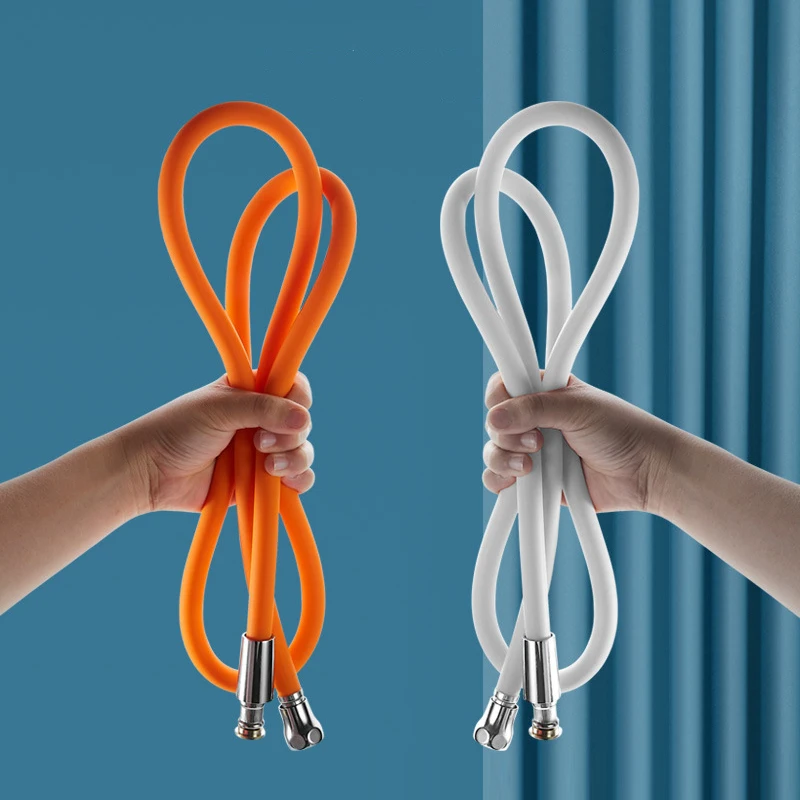 

Soft Silicone Flexible Shower Hose Anti-Winding 1.5M/2M Bathroom Shower Tube High Pressure Extension Black Shower Head Pipe Hose