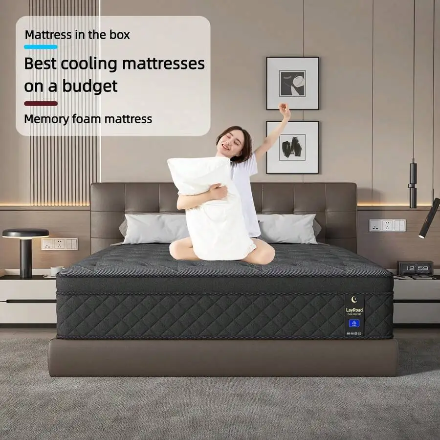 12/14-Inch Bedroom Furniture,Full Mattress, Featuring Memory Foam And Individually Wrapped Coils, Available In Twin, Full, Queen, And King Sizes.