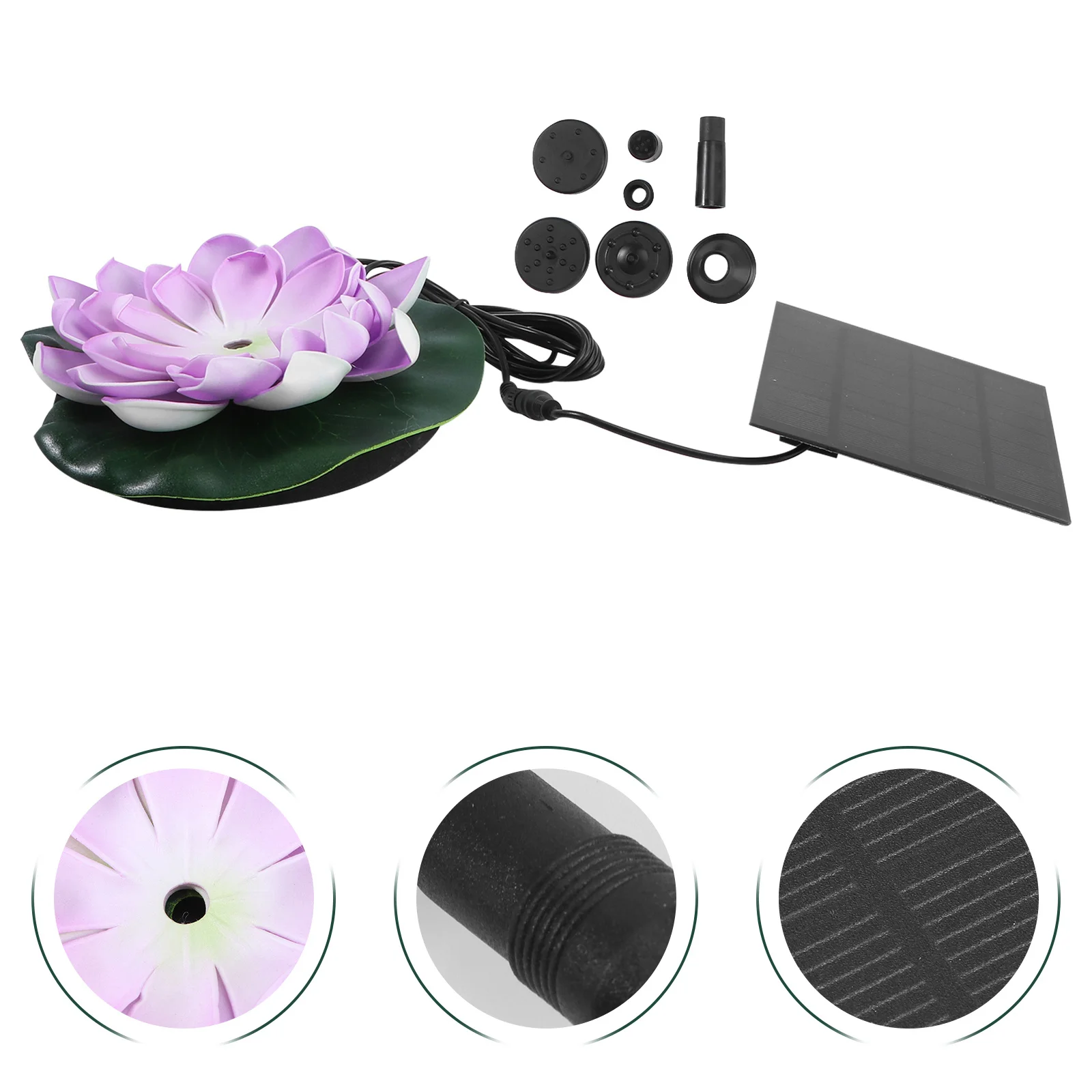 

1 set Solar Fountain Lotus Flower Outdoor Floating Water Garden Decorative Pond Feature Renewable Energy Quiet Operation