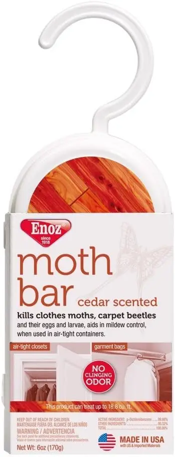 

CeScented Moth Cakes, Kills Clothes Moths and Carpet Beetles, No Clinging Odor, CeScented, 6 Oz Hanger, 6 Pack