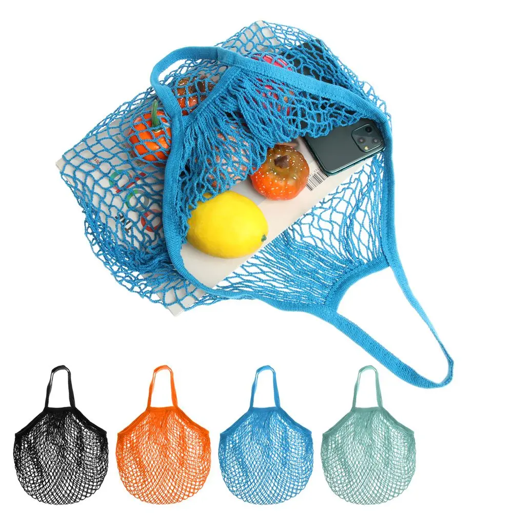 Reusable Cotton Mesh Bag Shopping String Fishnet Net Turtle Bags Storage Handbag Tote Woven Net Tote Environmental Protection