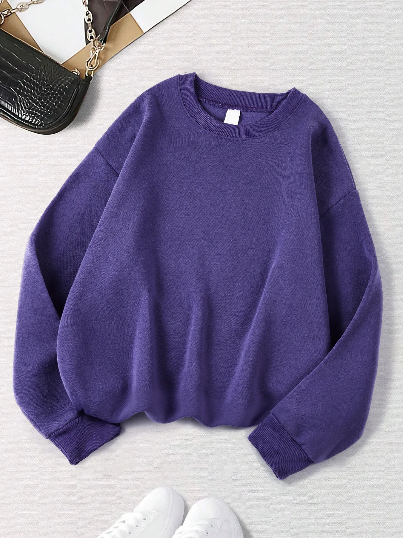 Herbst Hoodie Frauen Plus Größe Sweatshirt Bequeme Solide Tops Fleece Mode Kleidung Straße Weiche Sportswear Casual Warme Pullover – Detail 18