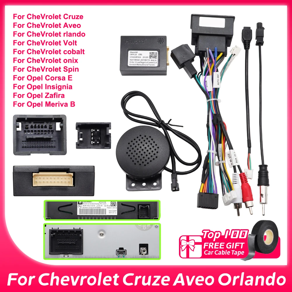 Cable de Radio para Auto GMF6.20, Decodificador CanBus para Chevrolet Cruze, Aveo, Orlando, Cobalt, Onix, Spin, para Opel Corsa E, Insignia, Meriva B