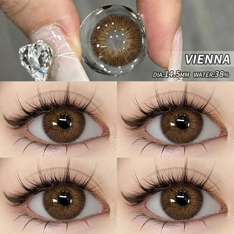 EYESHARE 1 Pair New Fashion Blue Color Contact Lenses for Eyes Natural Brown Eyes Contacts Lenses Yearly Gray Colorful Eyes Lens