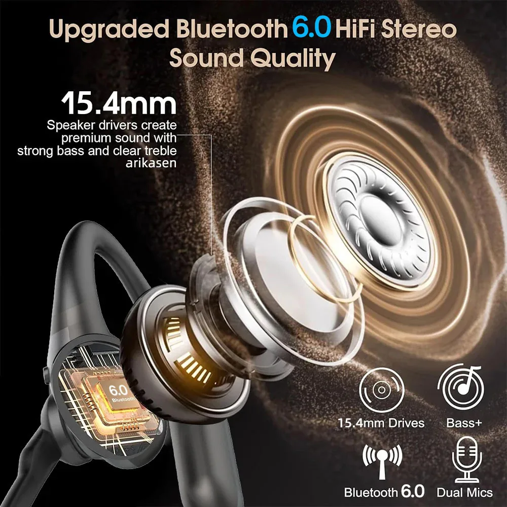 Bluetooth-Kopfhörer, Kabelloses Headset mit Mikrofon, Kabellose Bluetooth-Ohrhörer mit Geräuschunterdrückungsmikrofon für Arbeit, Mobiltelefone – Detail 6