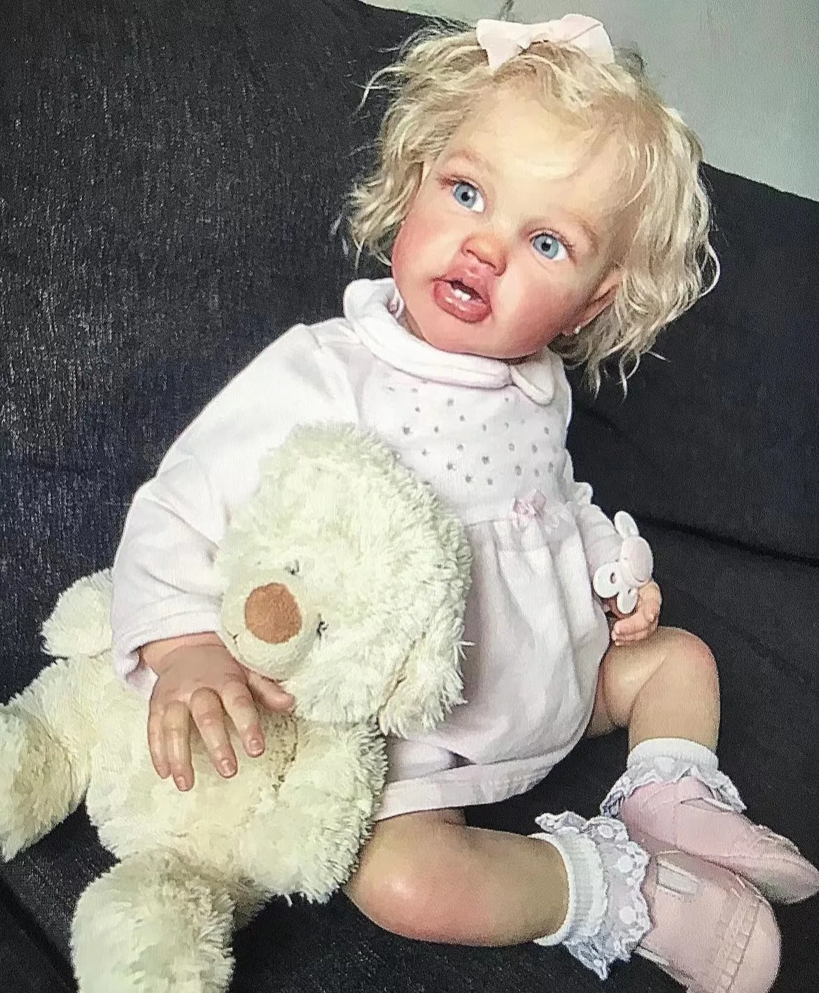 FBBD-Muñeca Reborn Baby Lottie de 60cm, muñeco con pelo enraizado a mano, niña enorme, regalo de Navidad, Suministro Limitado personalizado