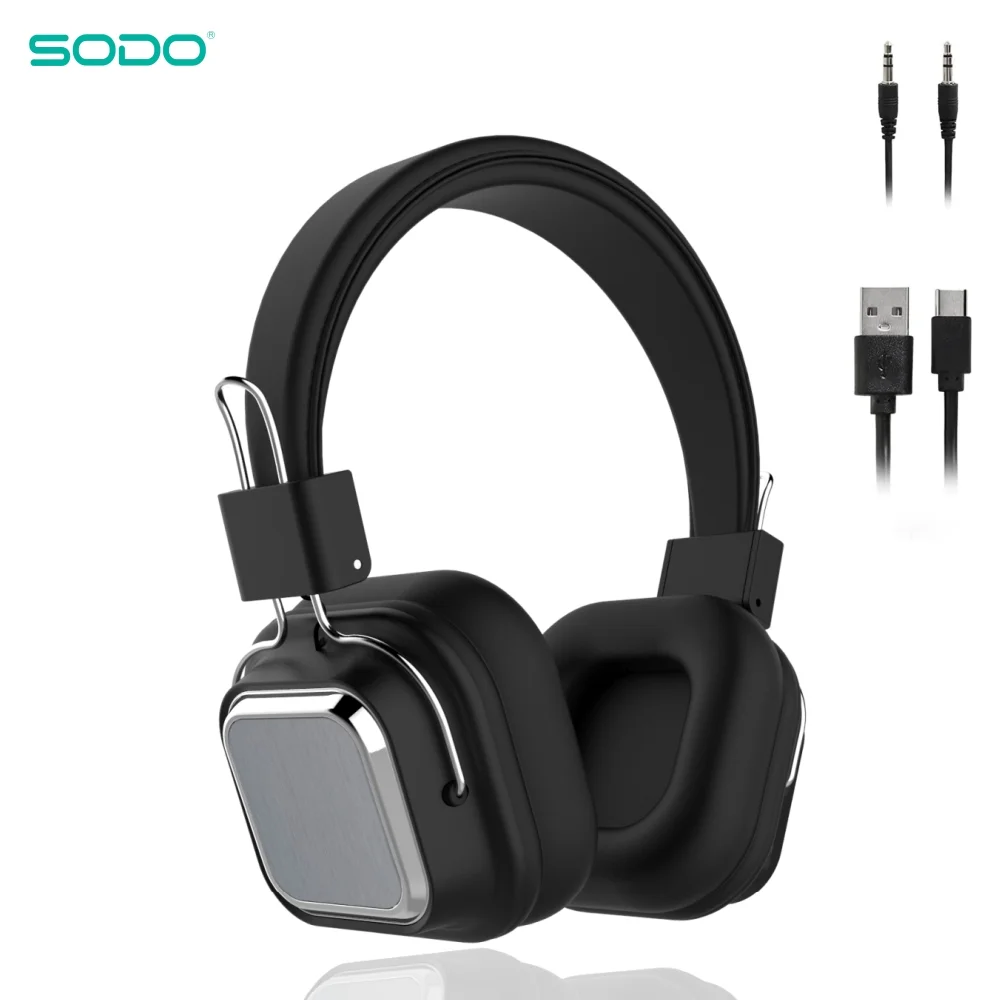 SODO SD-1003 Wireless Headphone 3EQ Bluetooth-compatible 5.0 Headphones Over-Ear Foldable HiFi Stereo Headset Support TF/FM