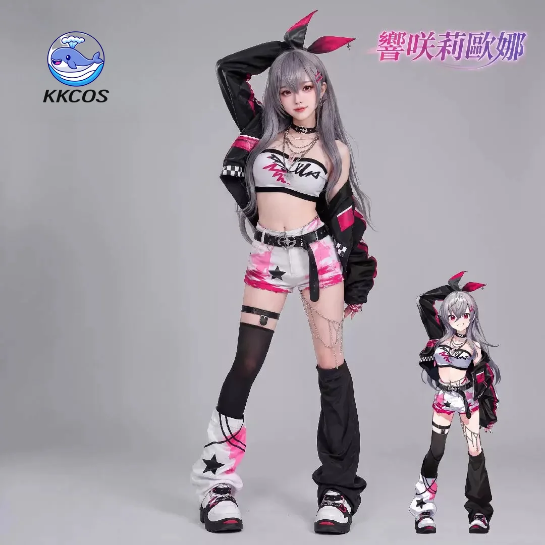 KKCos Hololive FLOW GLOW Rio Rion Cosplay Costume Full Set New Outfit Halloween Role Play Clothes