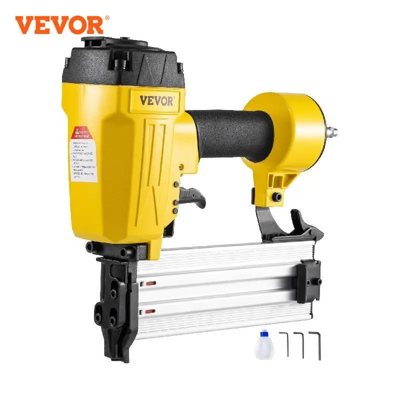 VEVOR ST64 Pneumatic Concrete T Nailer Framing Nailer Home Decoration DIY 14-Gauge Nail Gun Steel Frame Woodworking Air Stapler