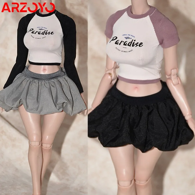 맞춤형 1/6 스케일 버드 스커트 짧은 티셔츠 옷 모델 맞는 12 ''TBL S07C AT202 여성 군인 액션 피규어 바디 인형