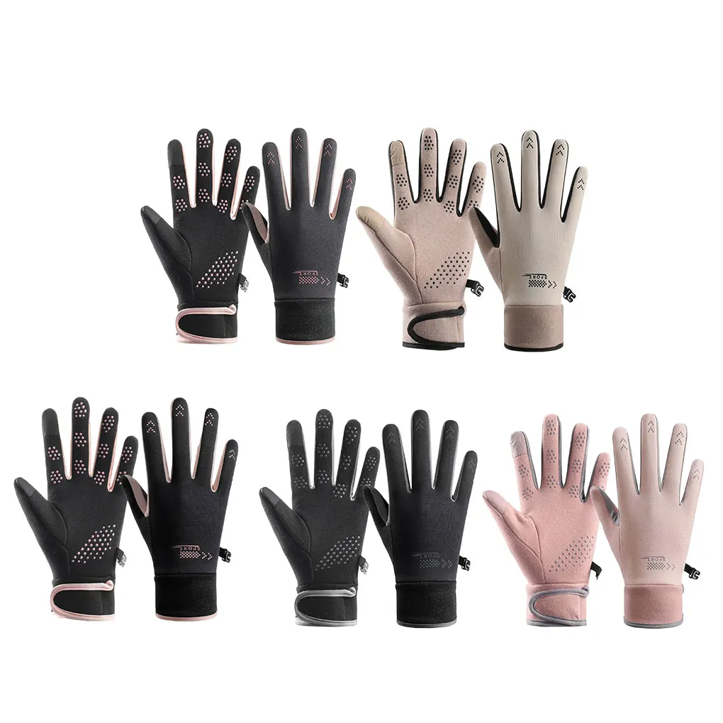 

Зимние теплые водонепроницаемые перчатки с полными пальцами для езды на велосипеде, спорта на открытом воздухе, бега, мотоцикла, лыж, флисовые перчатки с сенсорным экраном