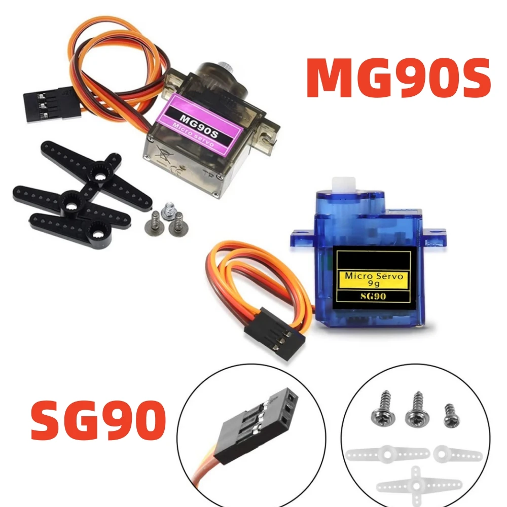 1/2/5 Pcs SG90/MG90S Servo Motor Micro Servo 9G Servo Motor for RC Robot Arm Helicopter Airplane Remote Control