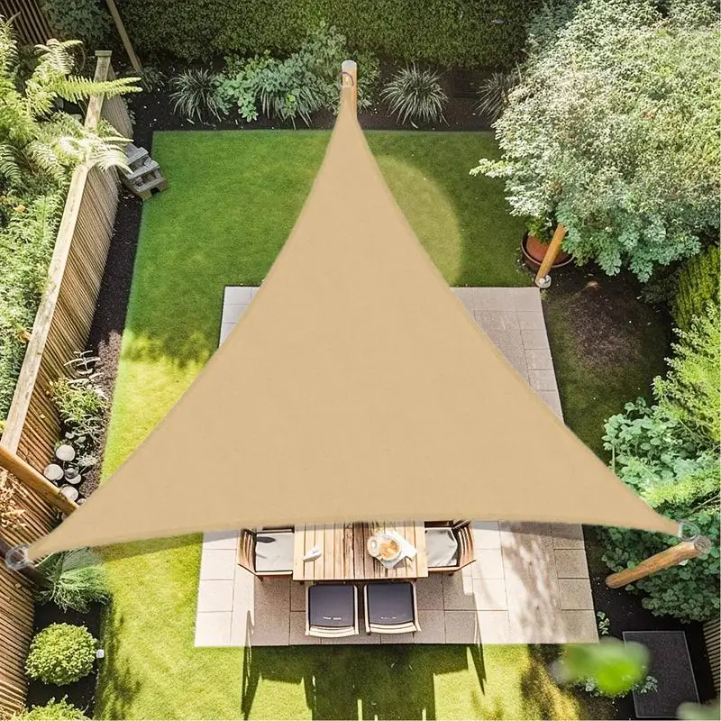 Garden Triangle Shade Sail 3x3x3m UV Block Sunshade Waterproof Canopy Shade Fabric Heavy-Duty Patio Sun Shade Sail Oxford Cloth