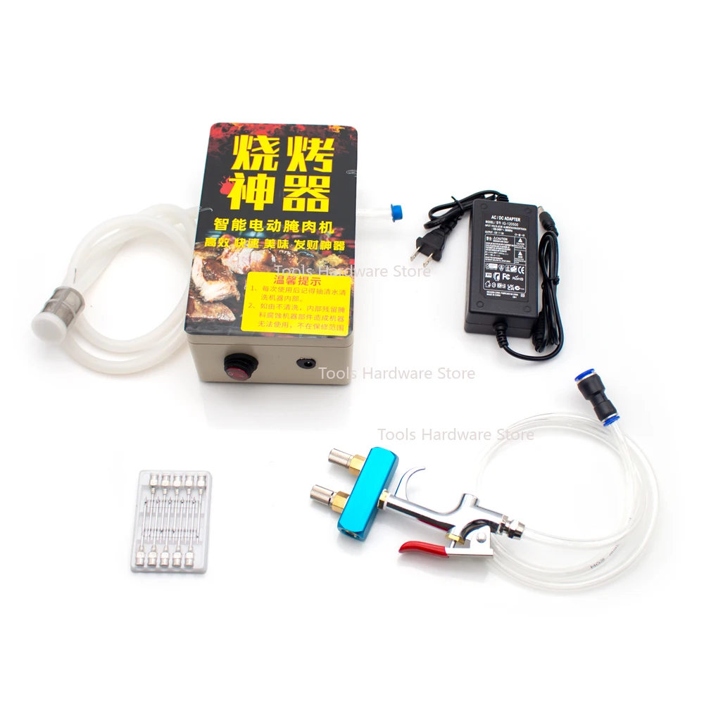 Elektrische Hochdruck-Speckpumpe, Pistole, Fleischsalzlösung, Spritzenpumpe, Lebensmittelqualität, elektrischer Injektor, Fleischprozessor, 60 W, mit 10 Nadeln
