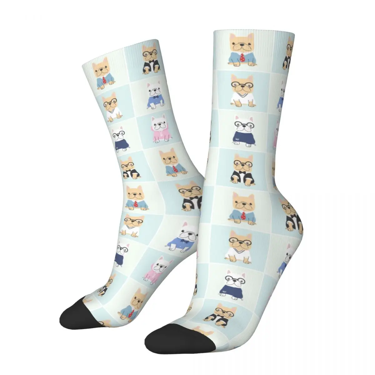 Kawaii Cute French Bulldog Puppy Pet Men Women Socks Leisure Beautiful Spring, Summer, Autumn, and Winter Dressing Gifts