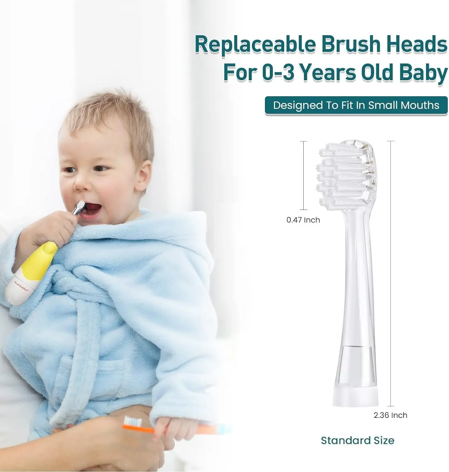 Toothbrush Replacement Heads for Seago SG902/SG602 Electric Toothbrush Heads 0-3 Years Toddler Baby Oral Hygiene Care Soft Dupon