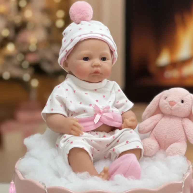 13 بوصة مفتوحة الفم مرج مع 2 ملابس الصلبة سيليكون بيبي تولد من جديد فتاة رسمت الجلد اليدوية نابض بالحياة بيبي تولد من جديد دي سيليكونا