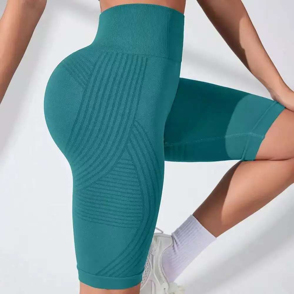 Hochgeschnittene Po-Formende 3D Anti-Cellulite Radlerhose, Bauchkompression 8 Zoll Formende Gym Workout Trainingsshorts – Detail 9