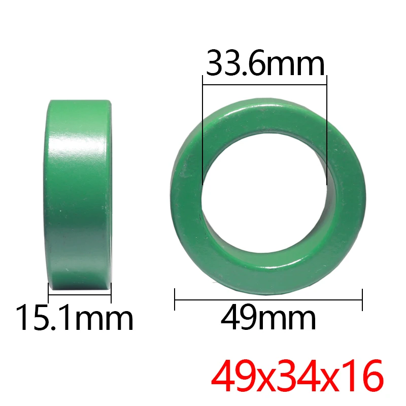 【1PCS】49x34x16mm Anti-interference filtering inductor magnetic ring voltage and frequency converter green ring