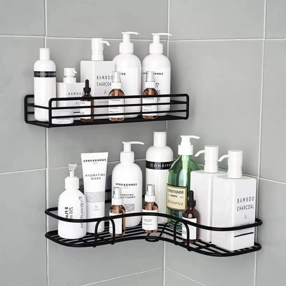 Bathroom triangle Shelf Shower Shelf Shampoo Storage Shelf Kitchen Spice Corner  No Punch Storage of Wall Supplies