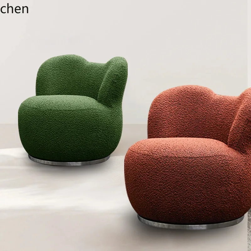 CZ Round Fabric Sofa Chair for Small Spaces, Hotel, Clothing Store, Reception, Negotiation, Leisure, Swivel Single Chair