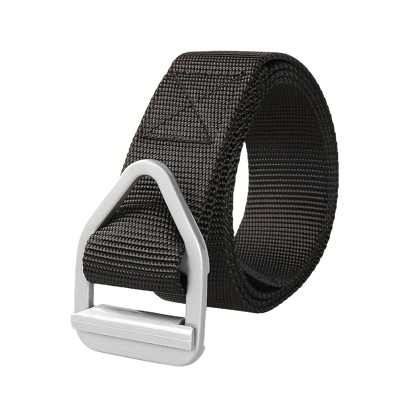 1 Stück Legierungs-Canvas-Gürtel mit dreieckiger Schnalle, Outdoor-Sport-Freizeitgürtel für Herren, lässig, robust und langlebig, atmungsaktiv und leicht – Detail 5