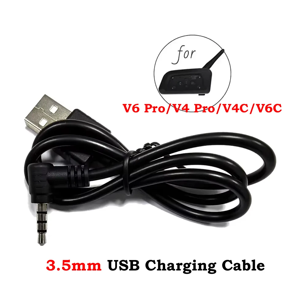 For Vnetphone V6/V4PRO Motorcycle Helmet  Headset  Accessories Jack to USB Charging Cable