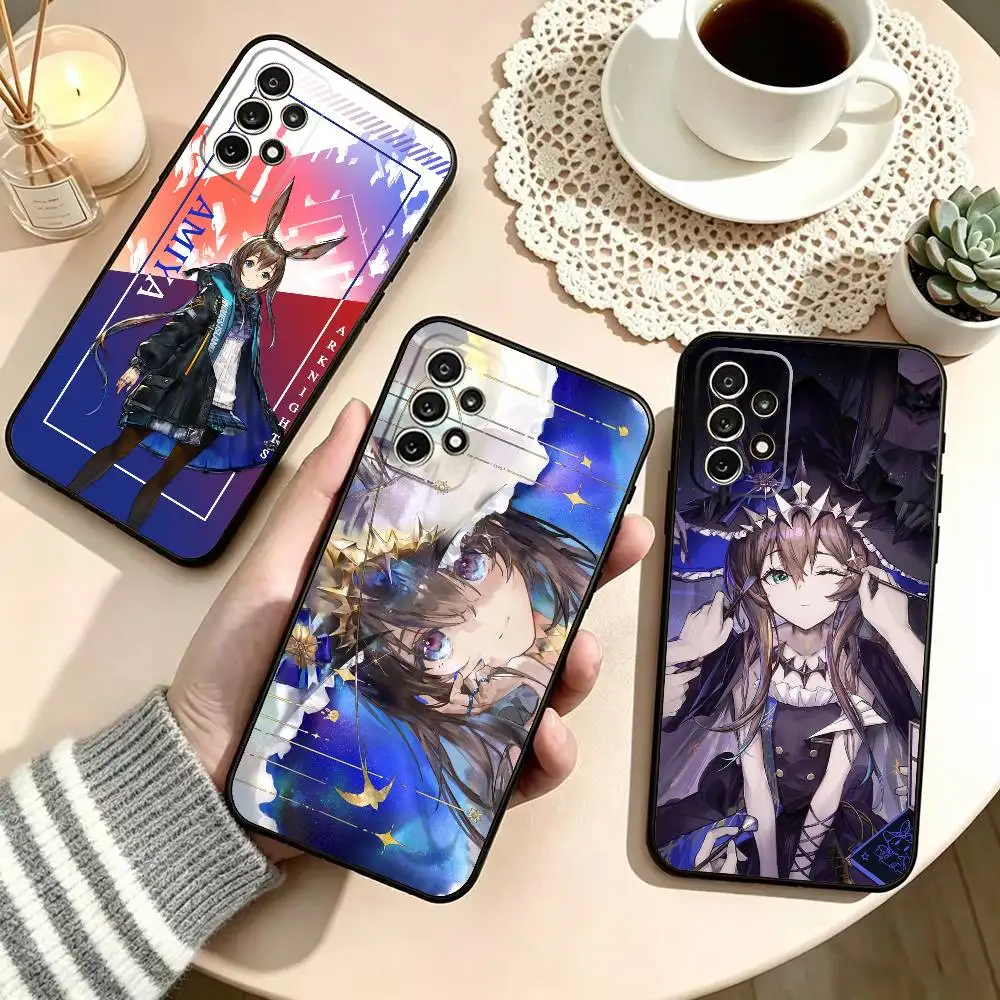 Cool A-Amiya Arknights Phone Case For Samsung S25,S24,S21,S22,S23,S30,Ultra,S20,Plus,Fe,Soft Silicone Black Cover