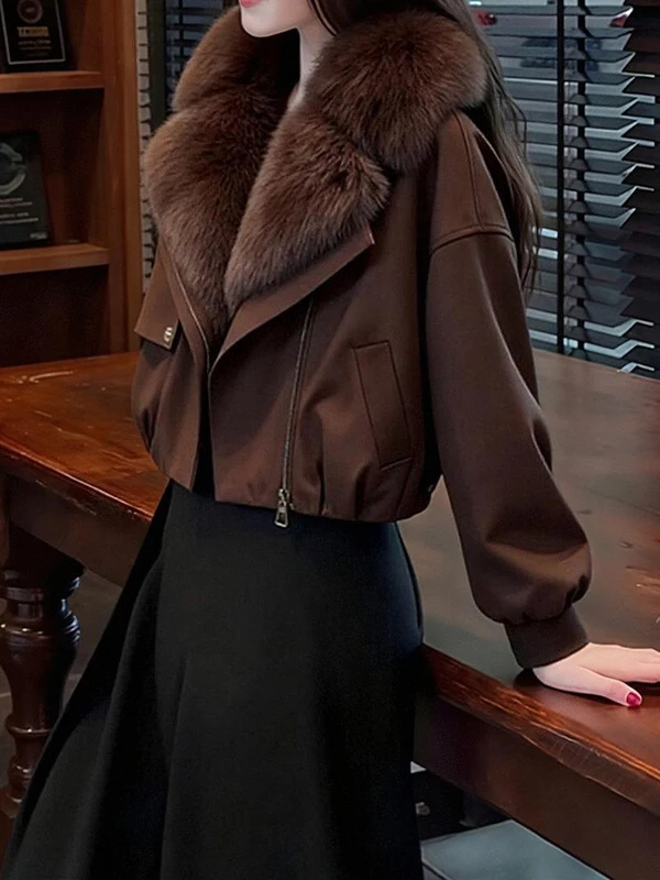 Fashionable Short Cotton Jacket Women's Quilted Coat with Furry Collar Small Fragrance Style Autumn Winter New Arrival