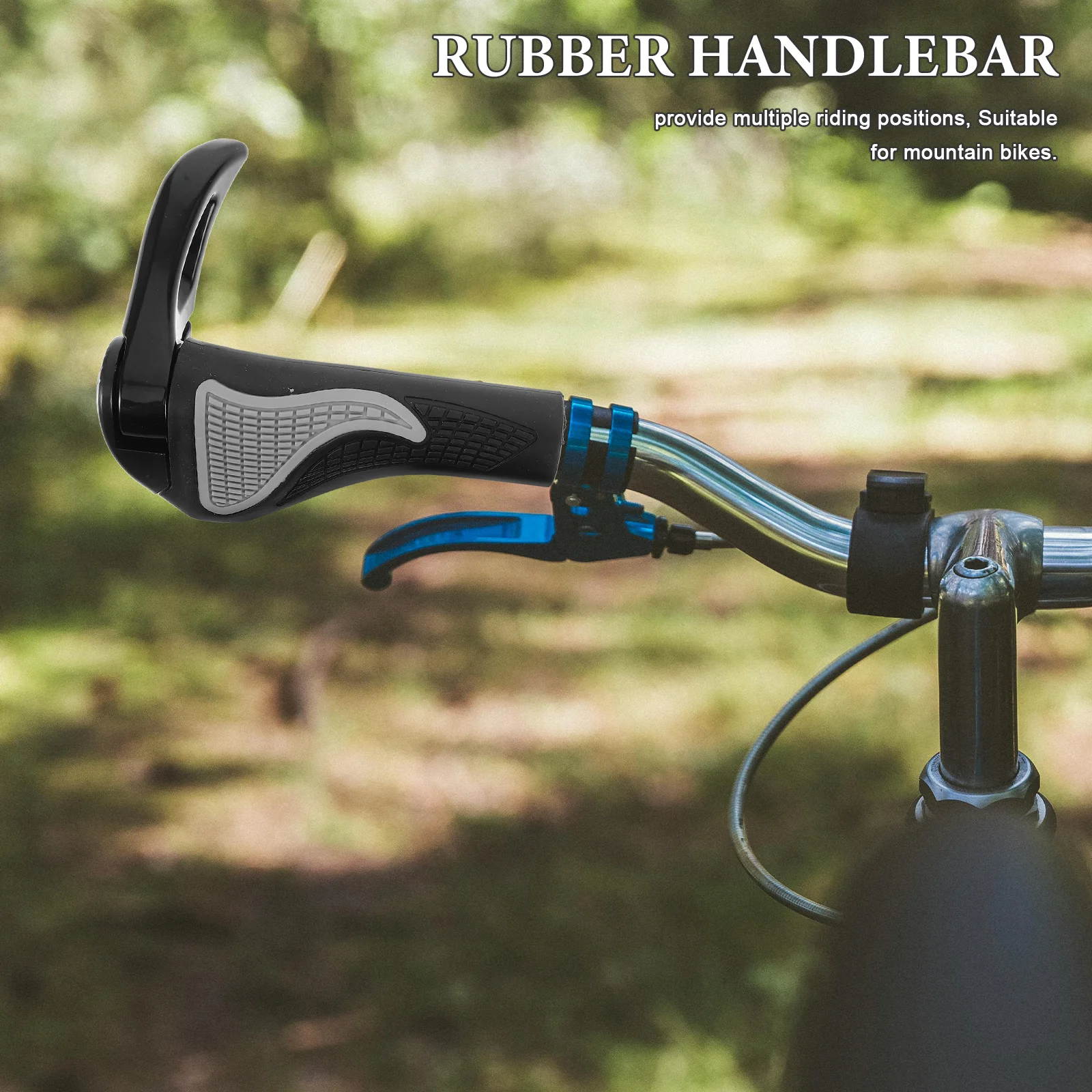 

1Pair Bicycle Handlebar Grips Silicone Ergonomic Mountain Bike Bars Aluminum Bullhorns Reduce Hand Fatigue Cycling