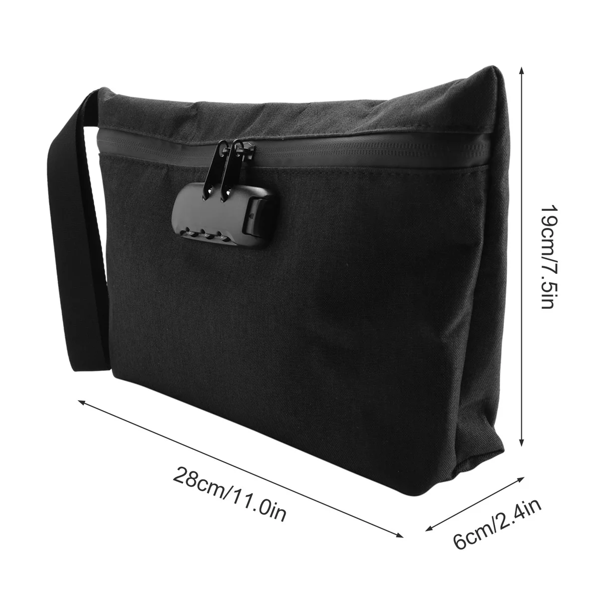 ABQR – sac d'argent avec serrure, pochette d'argent 11x7,5 pouces pour le rangement de voyage, sac anti-odeur avec fermeture éclair pour l'argent liquide, les dépôts bancaires