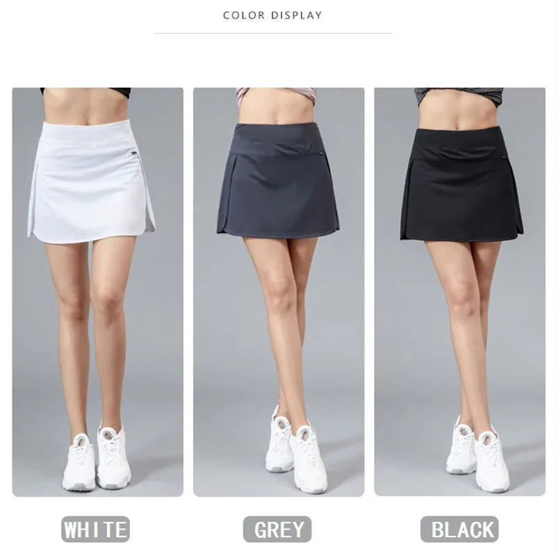 2025 Fashion Running Shorts Built-in Side Pocket False 2 Pieces Tennis Mini Skirt Cooling Quick Dry Breathable Yoga Skirt Women