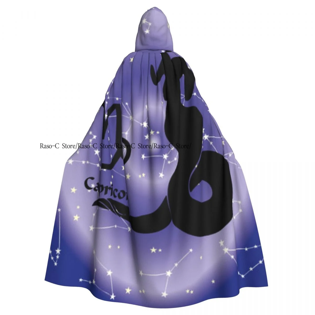 Adult Cloak Cape Hooded Silhouette Of The Zodiac Sign Medieval Costume Witch Wicca Vampire Elf Purim Carnival Party