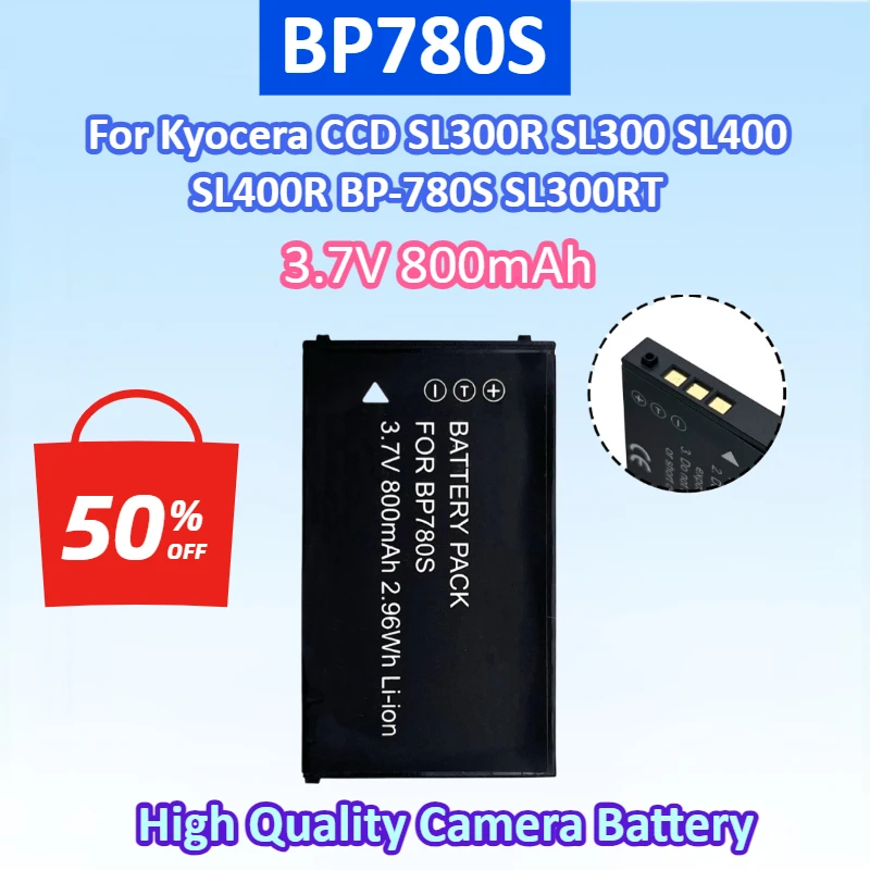Newest BP780S 3.7V 800mAh Li-ion Rechargeable Battery for Kyocera CCD SL300R SL300 SL400 SL400R BP-780S SL300RT Camera Battery