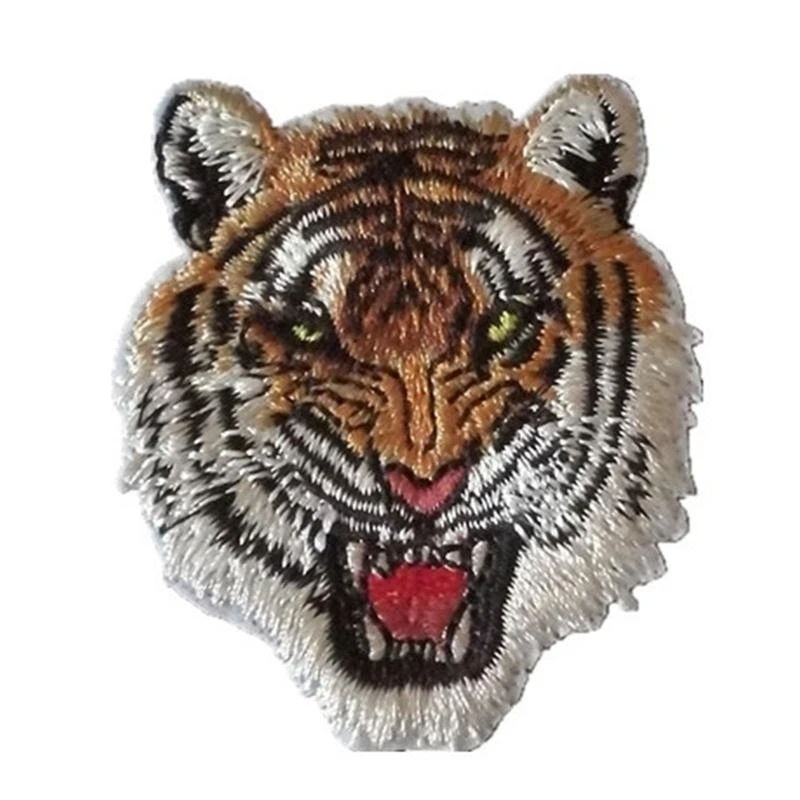 

R1WE Embroidered Patch Sew On Iron-On Patches for Clothes for Jacket Jean Sewing Appliques DIY Accessory Roaring Striped Tige